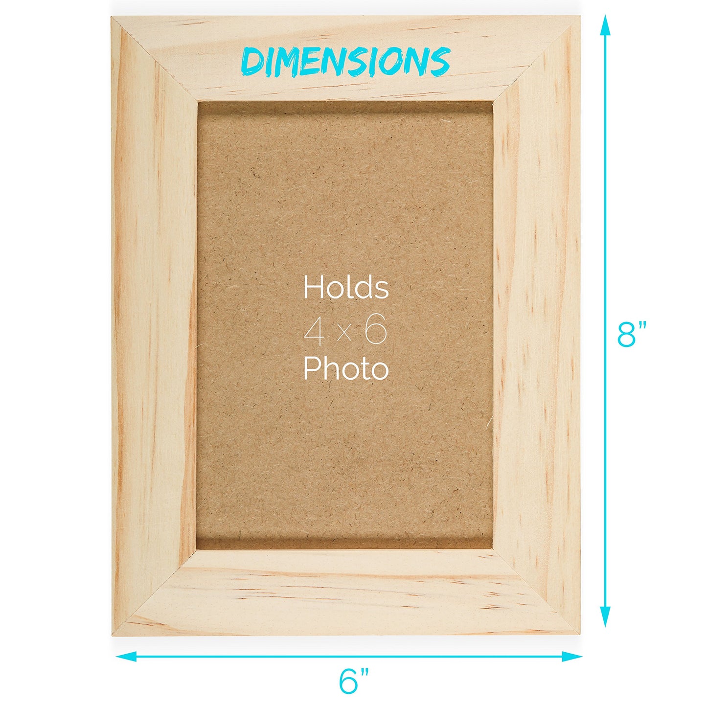 DIY Picture Frames, 4x6 Craft Frames Set, Unfinished Solid Pine Wood DIY Photo Frames, For Arts and Crafts DIY Painting Projects, Set of 3 (6x8 Frame Size Holds 6x4 Pictures) For Adults and Kids Craft