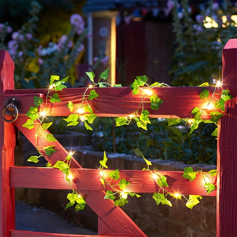 100 LED 32.7ft Artificial Leaf String Lights Fairy Garland 10m for Garden Decor