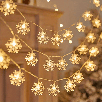 4.92 FT Yellow LED Christmas Snowflake String Lights, Plastic Angel Theme Holiday Decor