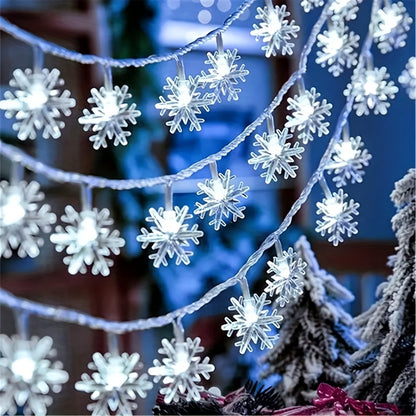 4.92 FT White LED Christmas Snowflake String Lights, Plastic Angel Theme Holiday Decor