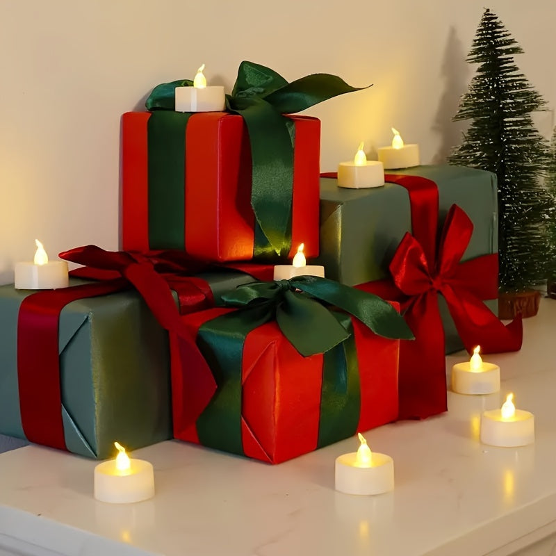 100 Pcs LED Candle Lights Warm Yellow Light Small Tea Wax Gift Set