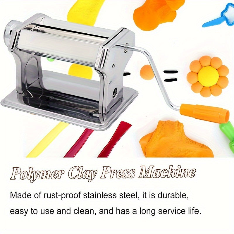 Polymer Clay Roller Machine with Polymer Clay Cutters, 5.91 Inch Wide 6mm Thickness Options