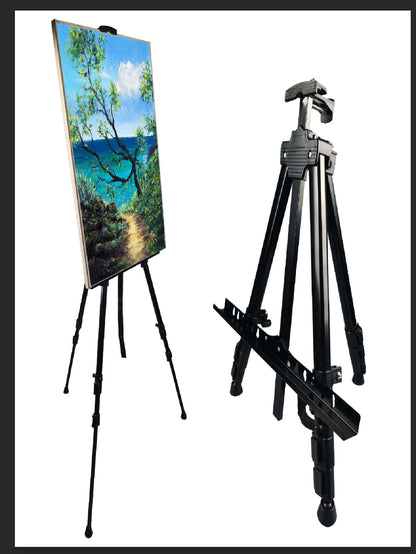 Metal Art Easel Stand for Painting Canvases, 66-Inch Height Adjustable Tripod Easel