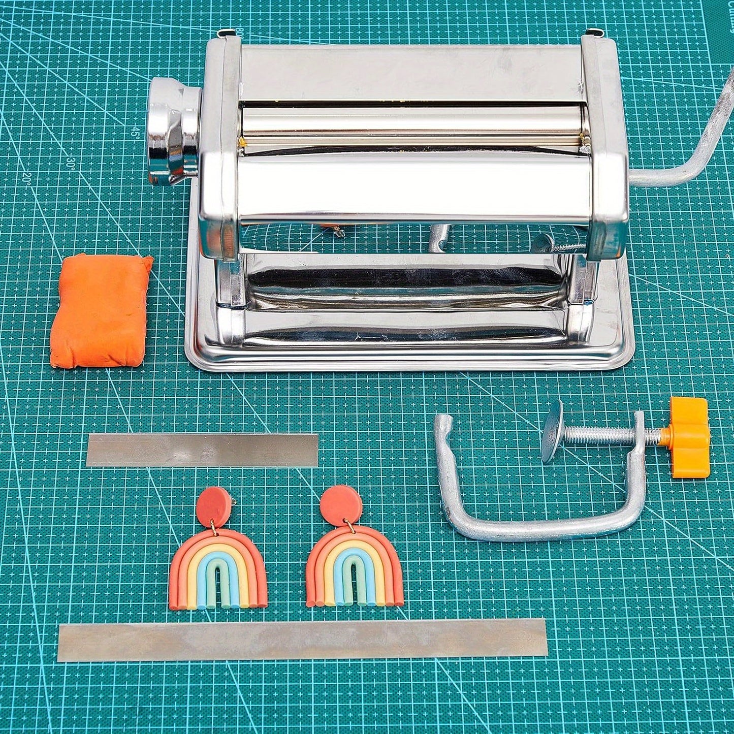 Polymer Clay Roller Machine with Polymer Clay Cutters, 5.91 Inch Wide 6mm Thickness Options