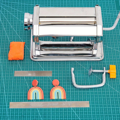 Polymer Clay Roller Machine with Polymer Clay Cutters, 5.91 Inch Wide 6mm Thickness Options