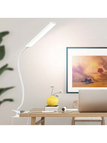 LED Table Lamp with Eye Care LED Light and Metal Clip, 11-Level Brightness & 3 Color Modes