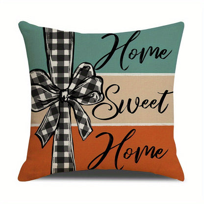 4PC Farmhouse Pumpkin Pillow Covers - Fall Thanksgiving Decor with Grateful Messages - 18x18 Inch Decorative Pillowcases No Inserts