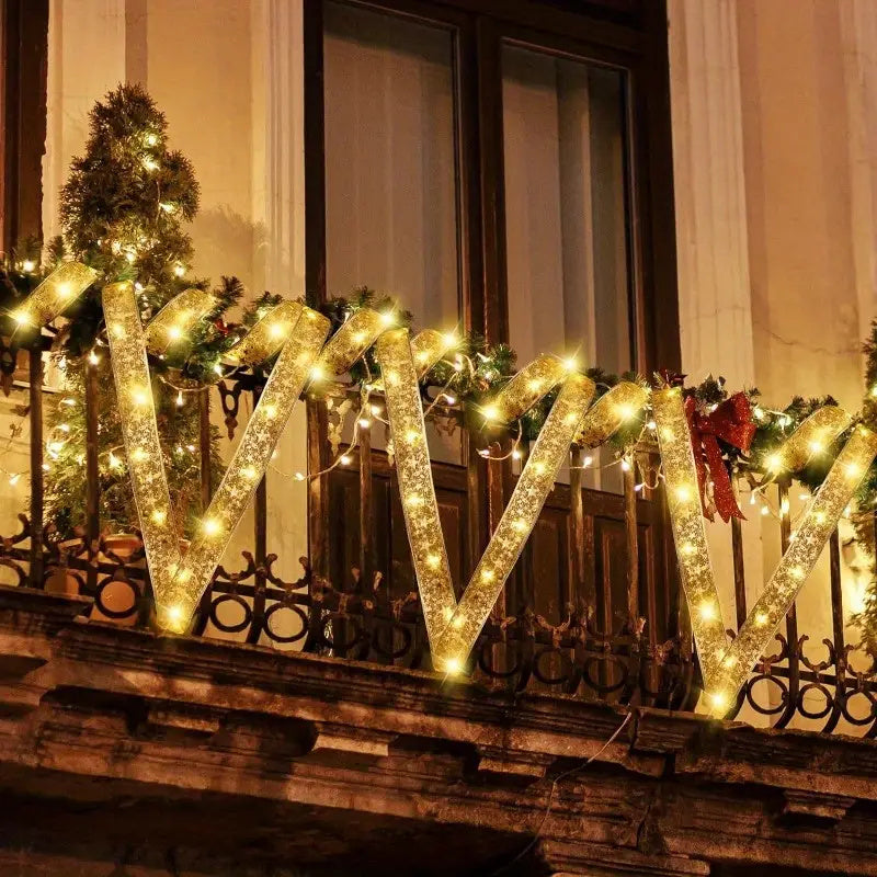 9.84 Foot Golden Christmas Ribbon Fairy Lights - Warm White LEDs