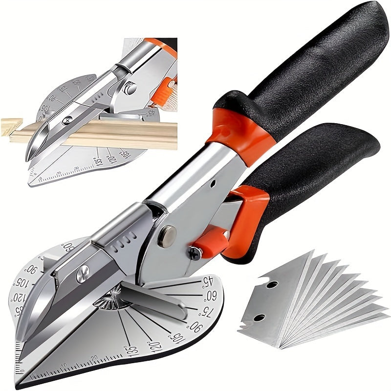 Versatile Miter Shear Cutter 45-135° Adjustable Steel with 10 Blades