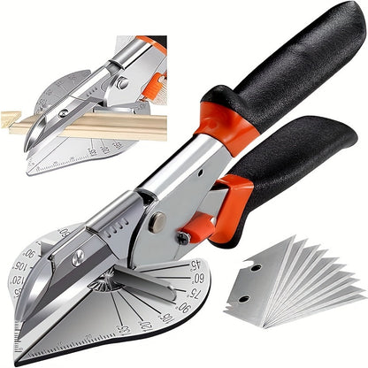 Versatile Miter Shear Cutter 45-135° Adjustable Steel with 10 Blades