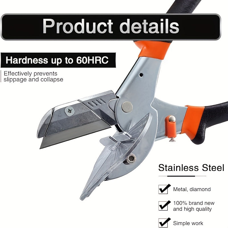 Versatile Miter Shear Cutter 45-135° Adjustable Steel with 10 Blades