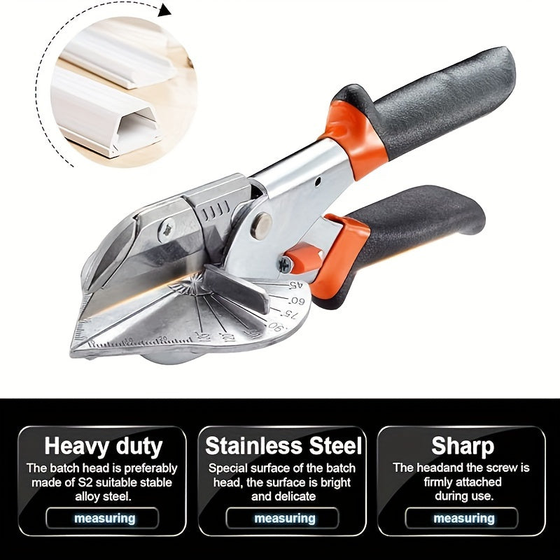 Versatile Miter Shear Cutter 45-135° Adjustable Steel with 10 Blades
