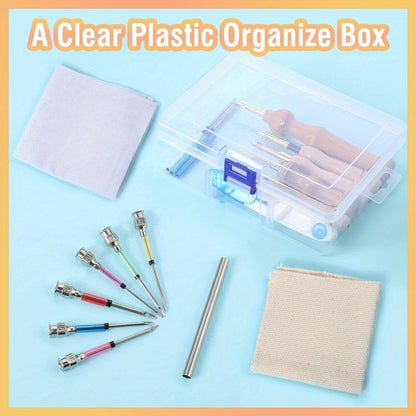35pcs Punching Needle Tool Kit, Embroidery Supplies with Adjustable Punching Needle Embroidery Set