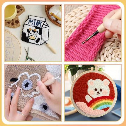 35pcs Punching Needle Tool Kit, Embroidery Supplies with Adjustable Punching Needle Embroidery Set