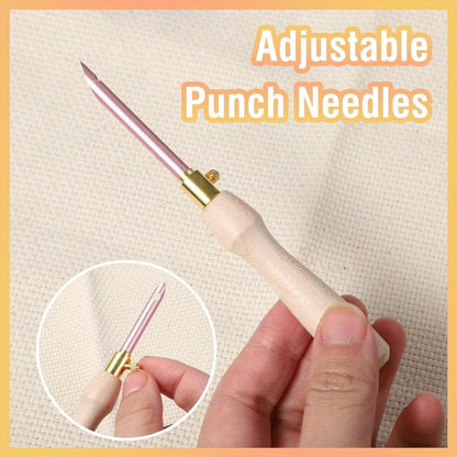 35pcs Punching Needle Tool Kit, Embroidery Supplies with Adjustable Punching Needle Embroidery Set