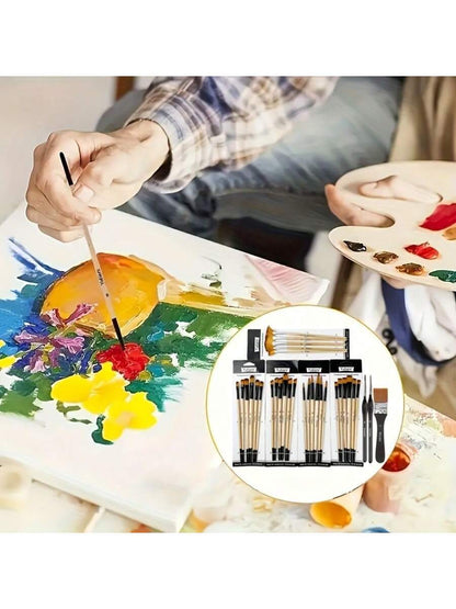 Set Of 32 Painting Brushes, Artist Series Nylon Bristles