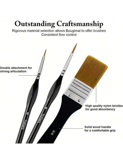 Set Of 32 Painting Brushes, Artist Series Nylon Bristles