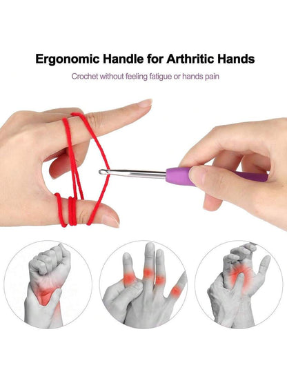 Crochet Hooks Kit With, 85-Piece, Ergonomic Crochet Needles Weave Yarn Kits Hand Knitting Art Tools Beginners And Experienced Crochet Lovers