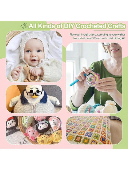 Crochet Hooks Kit With, 85-Piece, Ergonomic Crochet Needles Weave Yarn Kits Hand Knitting Art Tools Beginners And Experienced Crochet Lovers