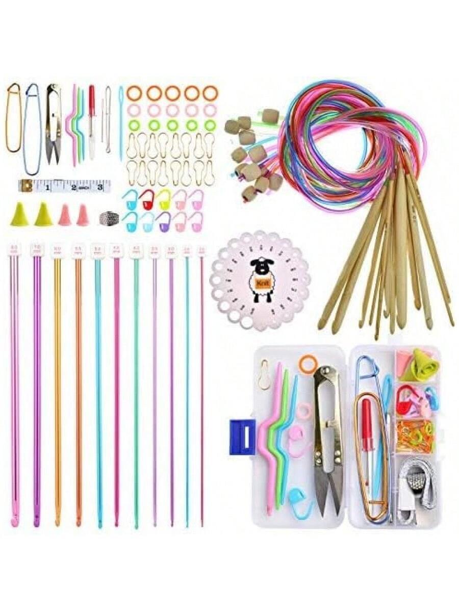 23-PCS Tunisian Crochet Hooks Set with Metal and Carbonized Afghan Needles