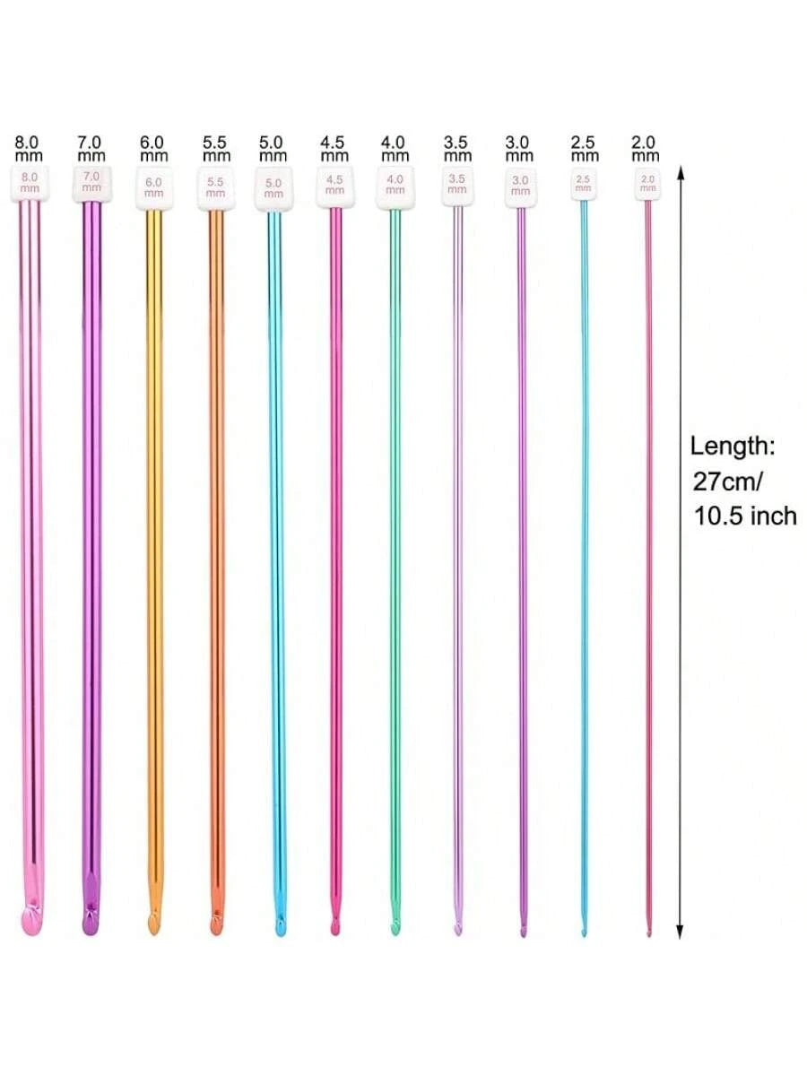 23-PCS Tunisian Crochet Hooks Set with Metal and Carbonized Afghan Needles