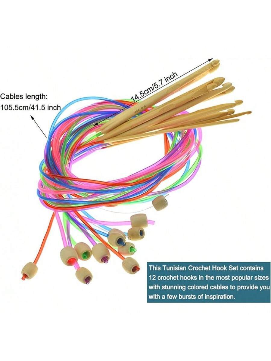 23-PCS Tunisian Crochet Hooks Set with Metal and Carbonized Afghan Needles