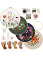 4-Pack Embroidery Kit for Beginners Adults, Starter Kit with Flower Stamped Patterns,Hoop,Tools,Colorful Threads With Needles,Step By Step Instructions,Hand Lover