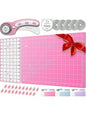 Rotary Cutter Set Turquoise Quilting Kit, A4 Cutting Mat with 45mm Fabric Cutter (Pink)