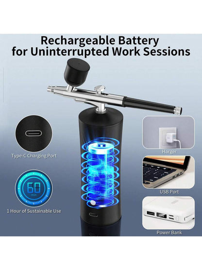 Airbrush Kit with Compressor, 48PSI High Pressure Non-Clogging Air Brush Set