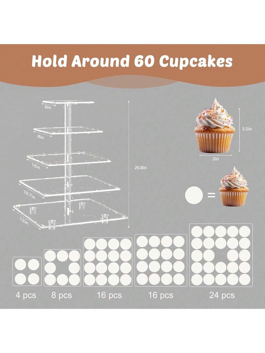 Acrylic Cake Stand with LED Light, Multi-Tier Cake Stand Dessert Food Stand