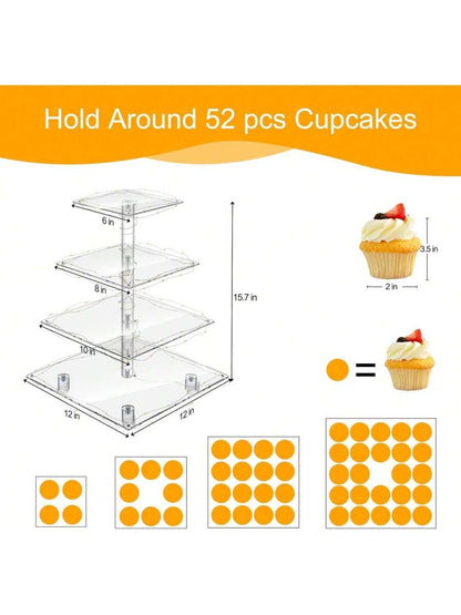 Acrylic Cake Stand with LED Light, Multi-Tier Cake Stand Dessert Food Stand