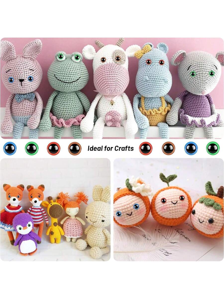 856PCS Safety Eyes and Noses for Amigurumi, Stuffed Crochet Eyes with Washers