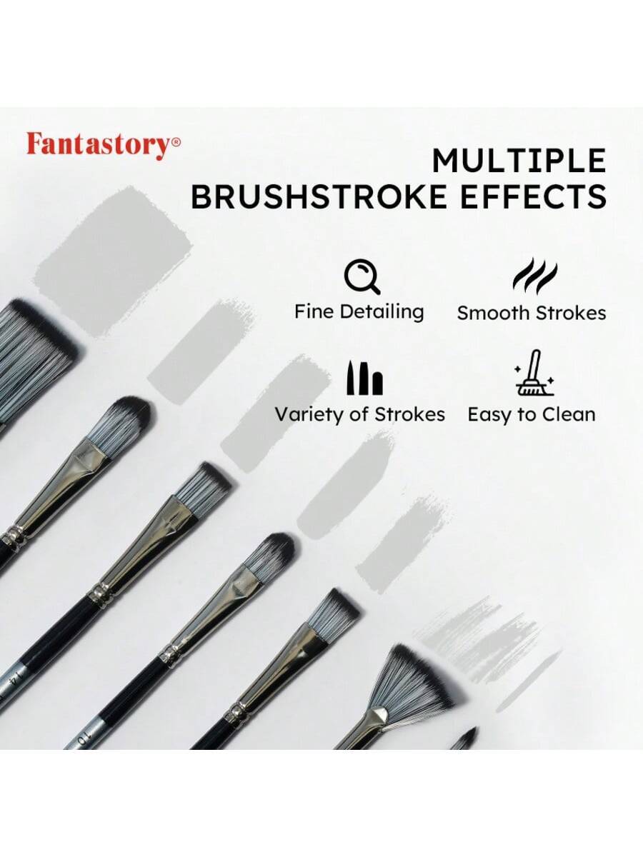 24pcs Paint Brush Set, Fuumuui Acrylic Paint Brushes Professional Artist Series