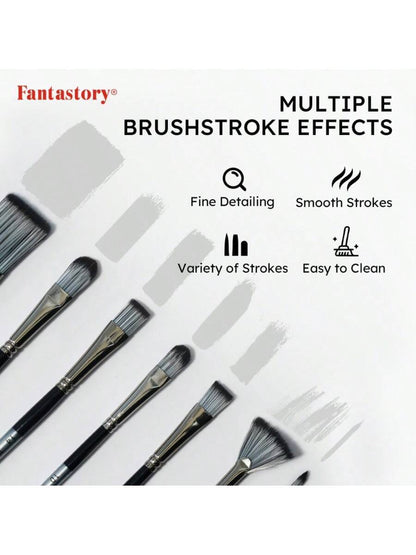 24pcs Paint Brush Set, Fuumuui Acrylic Paint Brushes Professional Artist Series