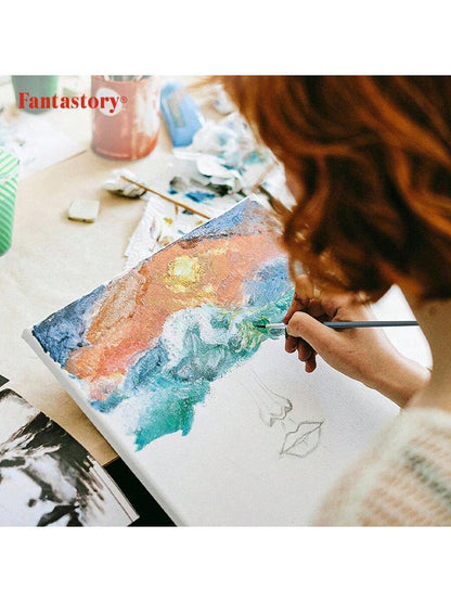 24pcs Paint Brush Set, Fuumuui Acrylic Paint Brushes Professional Artist Series