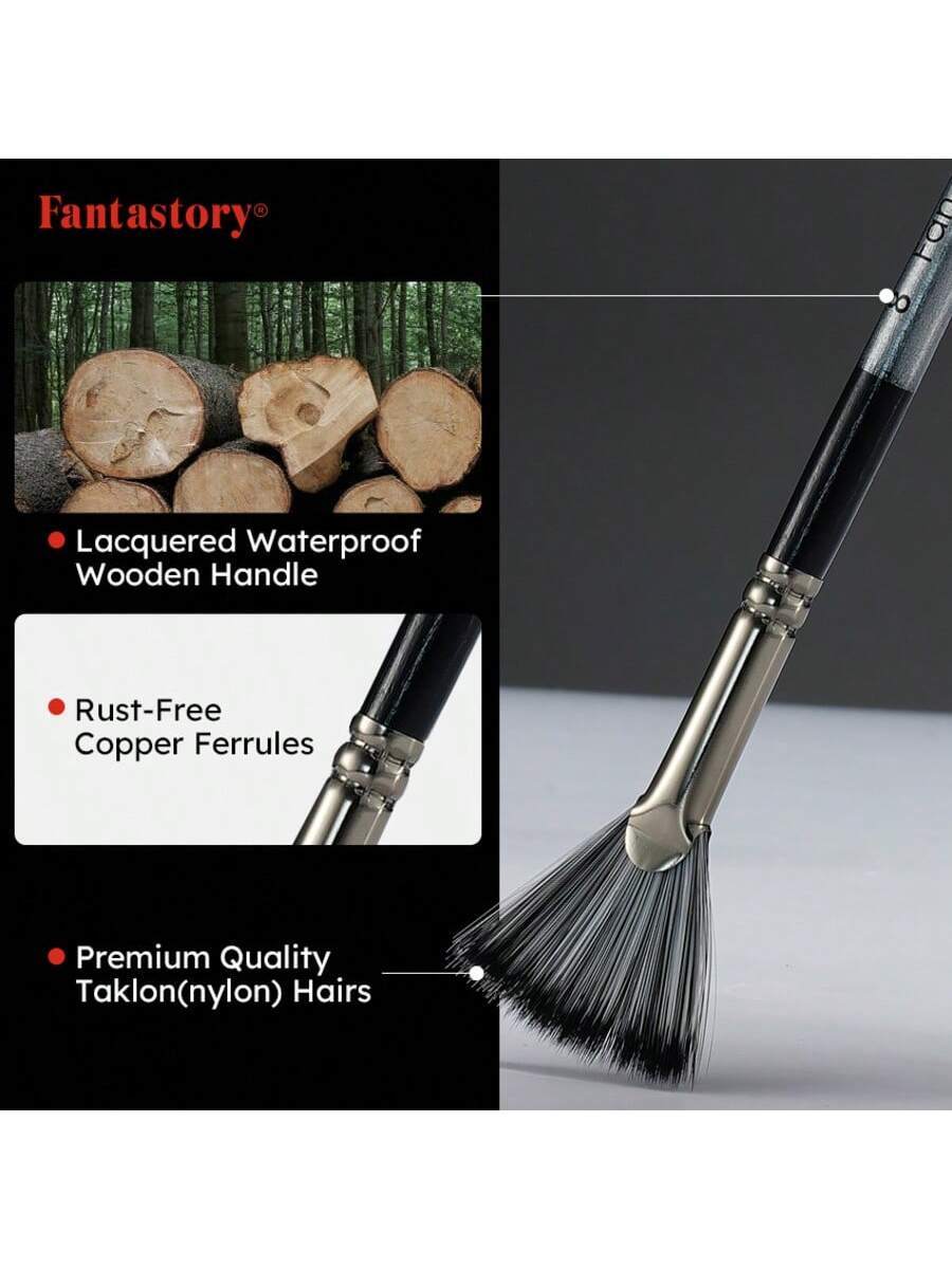 24pcs Paint Brush Set, Fuumuui Acrylic Paint Brushes Professional Artist Series