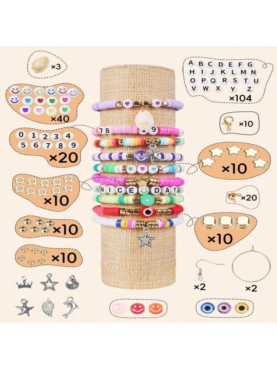 Clay Beads Bracelet Making Kit, 5000 Pcs Friendship Bracelet Kits Flat Beads For Jewelry Making