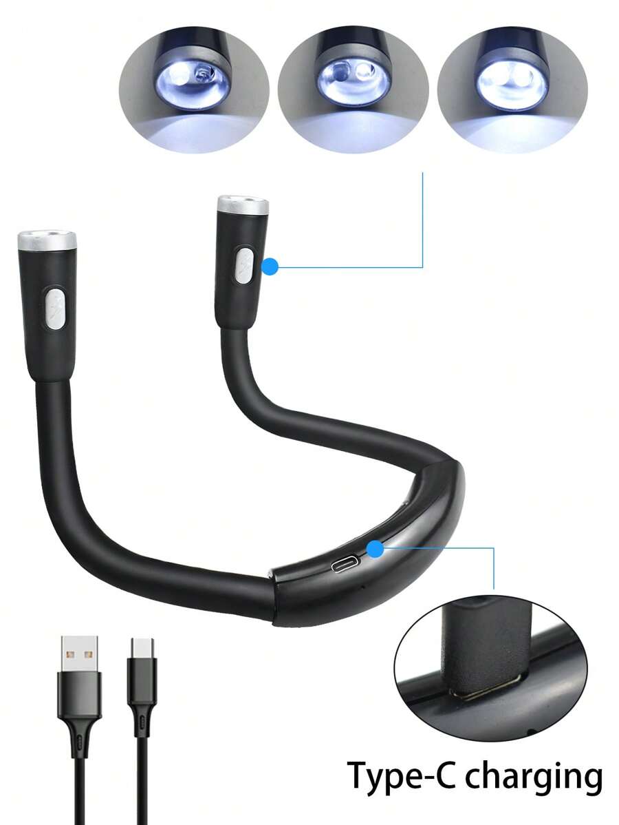 LED Neck Hanging Reading Light, USB Charging with 3 Brightness Levels