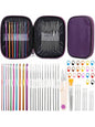90 Pcs Crochet Set with Hooks, Markers, Needles and Plastic Needles Holders