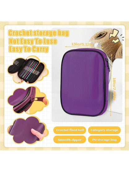 90 Pcs Crochet Set with Hooks, Markers, Needles and Plastic Needles Holders