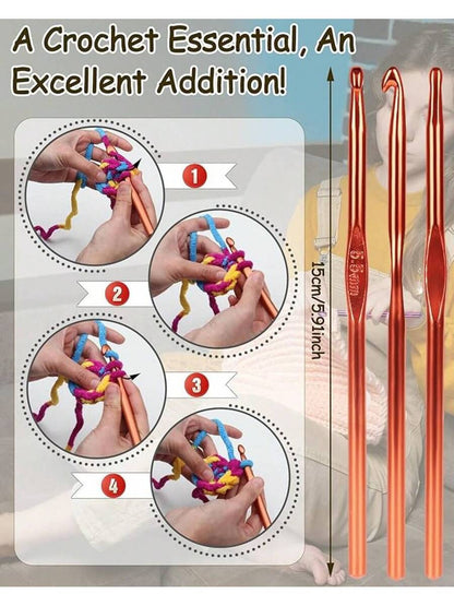 23-PCS Tunisian Crochet Hooks Set with Metal and Carbonized Afghan Needles