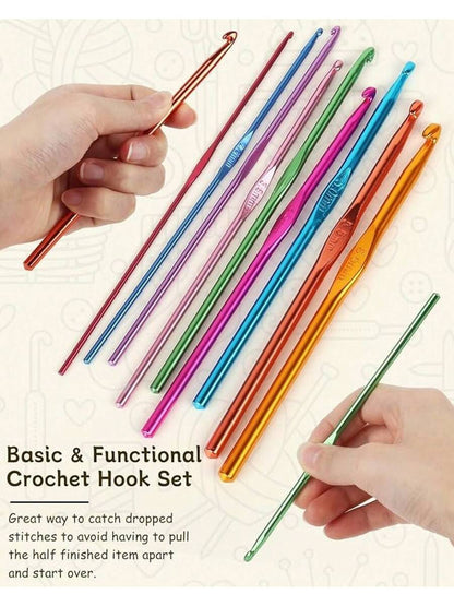 23-PCS Tunisian Crochet Hooks Set with Metal and Carbonized Afghan Needles