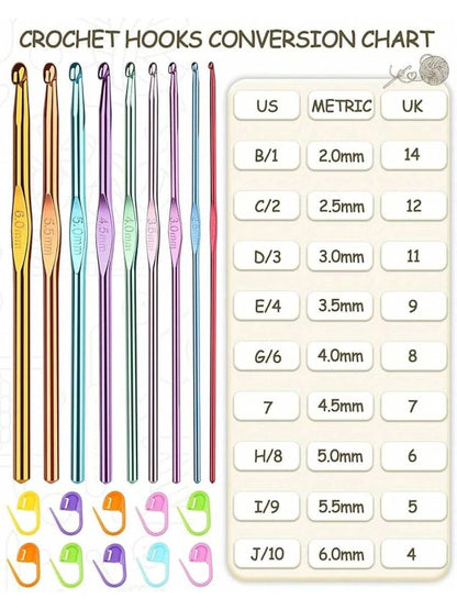 23-PCS Tunisian Crochet Hooks Set with Metal and Carbonized Afghan Needles