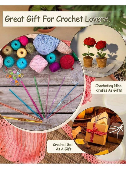 23-PCS Tunisian Crochet Hooks Set with Metal and Carbonized Afghan Needles