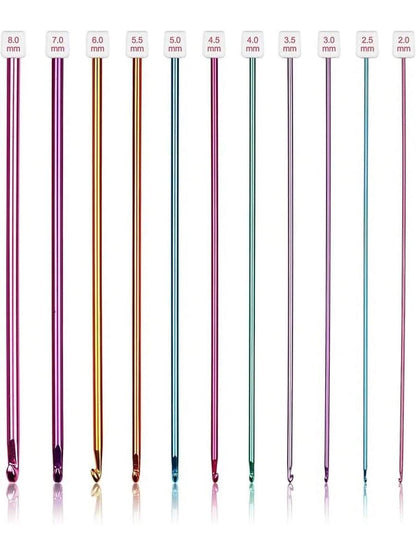 23-PCS Tunisian Crochet Hooks Set with Metal and Carbonized Afghan Needles
