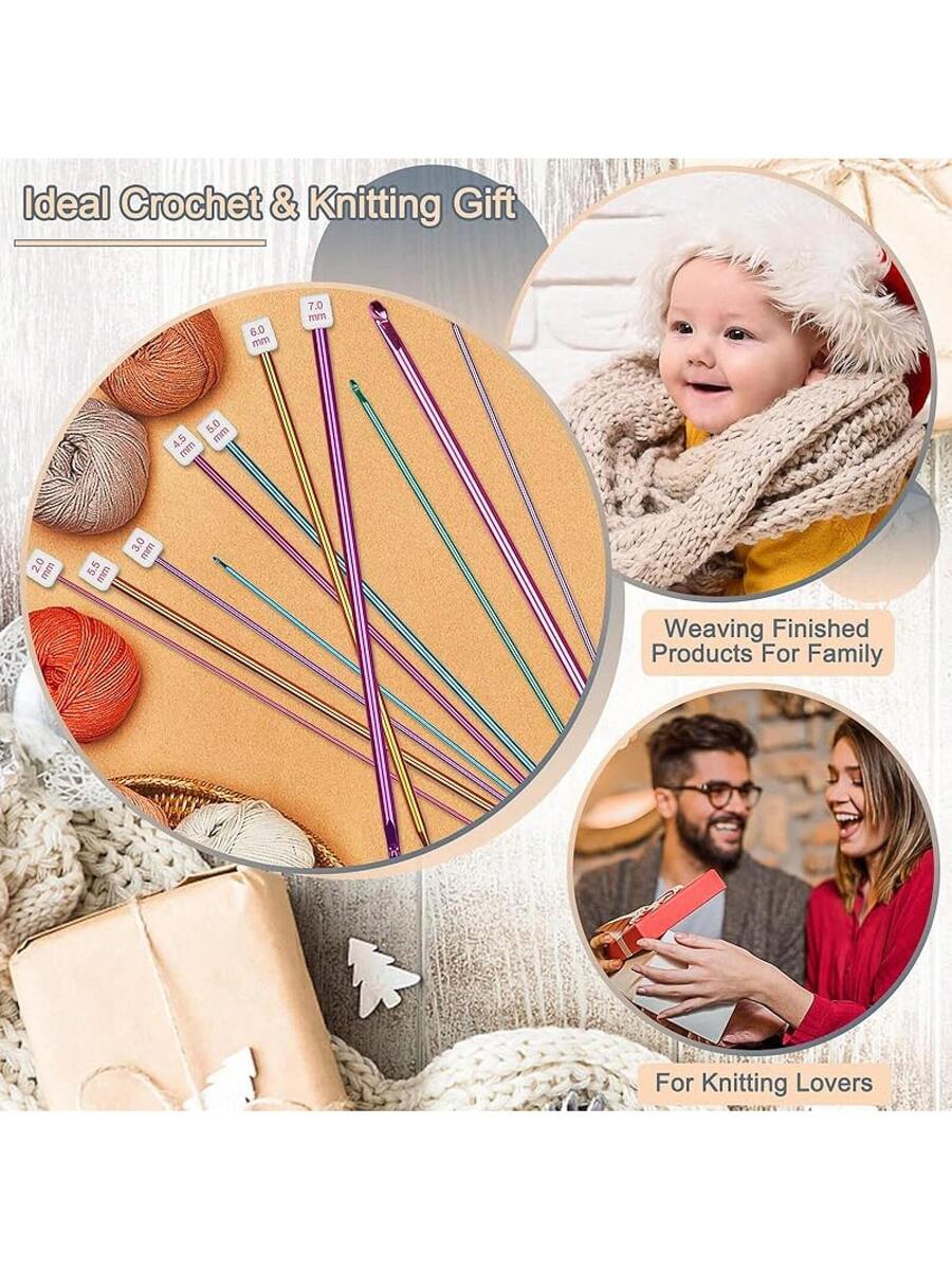 23-PCS Tunisian Crochet Hooks Set with Metal and Carbonized Afghan Needles