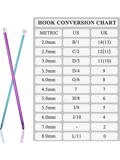 23-PCS Tunisian Crochet Hooks Set with Metal and Carbonized Afghan Needles