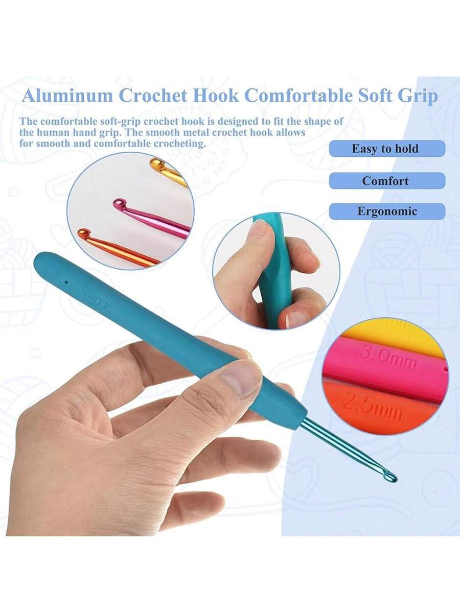 23-PCS Tunisian Crochet Hooks Set with Metal and Carbonized Afghan Needles