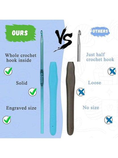 23-PCS Tunisian Crochet Hooks Set with Metal and Carbonized Afghan Needles