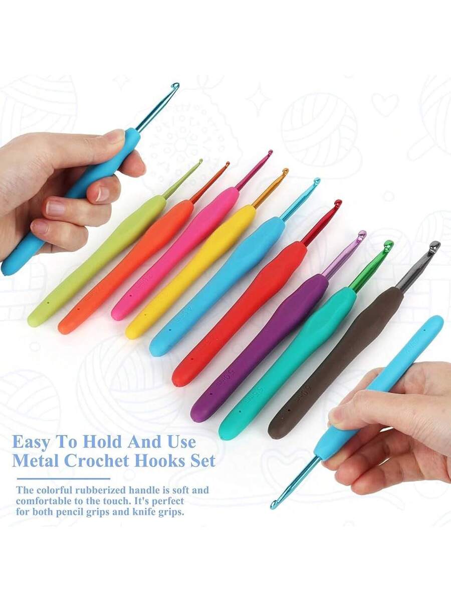 23-PCS Tunisian Crochet Hooks Set with Metal and Carbonized Afghan Needles